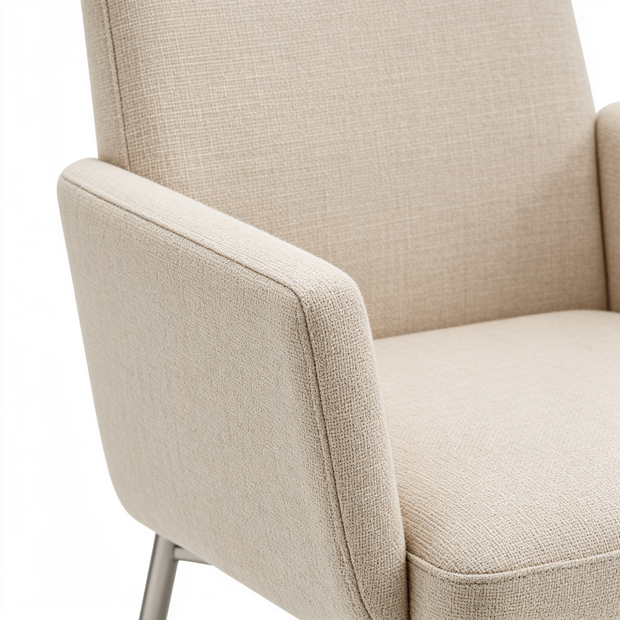 Dkvhdkhhz Set of 2 Linen Dining Room Chairs, Upholstered Kitchen Chairs with Armrests and Backrests, Soft Padded Seat with Metal Legs, Modern Armchairs for Dining Room, Kitchen, and Living Room